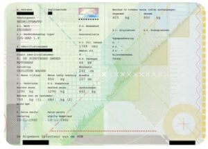 Holland lakóautó papír alapú forgalmi engedély