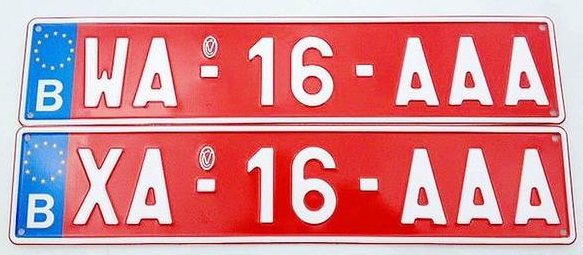 belga kiviteli export rendszám