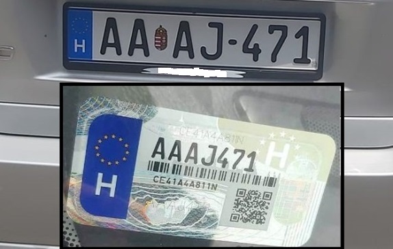 Regisztrációs matrica felragasztás