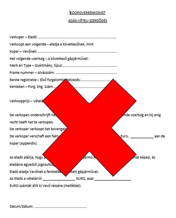 Letölthető holland-magyar kétnyelvű adásvételi szerződés példa