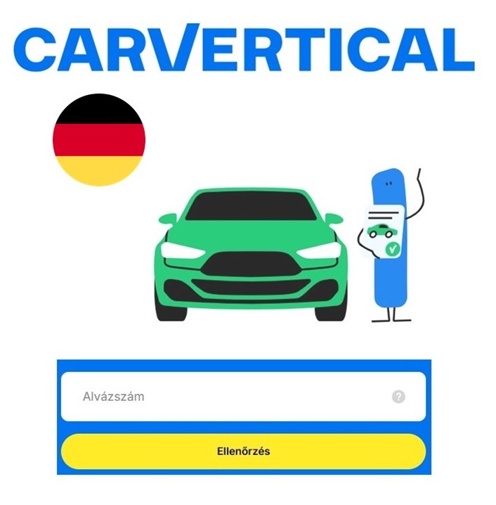 Német gépjármű (személyautó, motor) előélet és járműtörténet lekérdezés (CarVertical)
